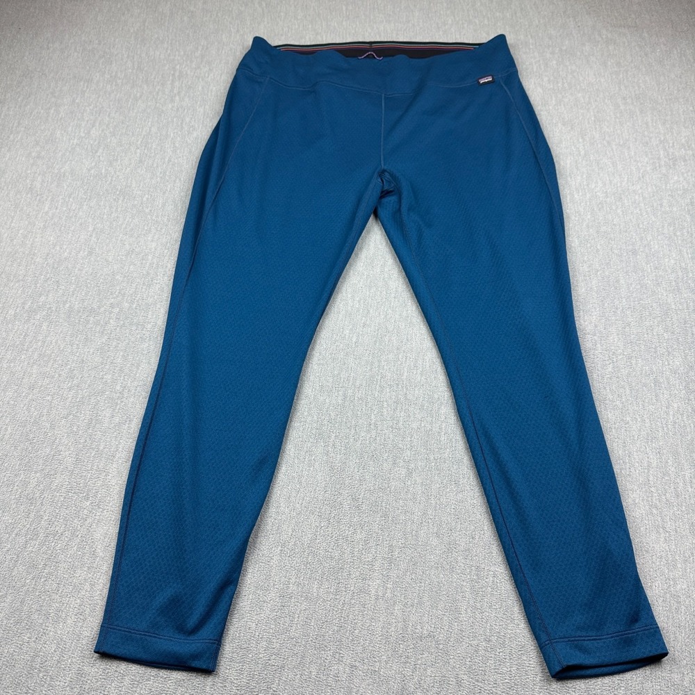 Patagonia‎ Leggings Womens XL Blue Capilene Midweight Bottoms Baselayer 44492